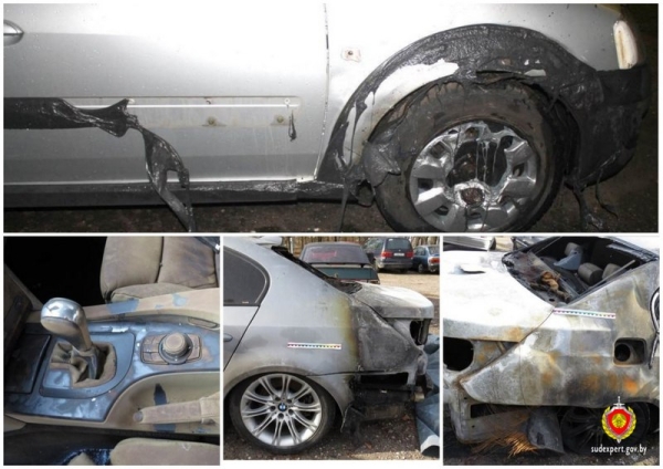 BMW загорелась на стоянке автохауса, пострадали соседние авто. В чем была причина?