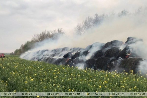 В Березовском районе сгорело 90 тонн соломы