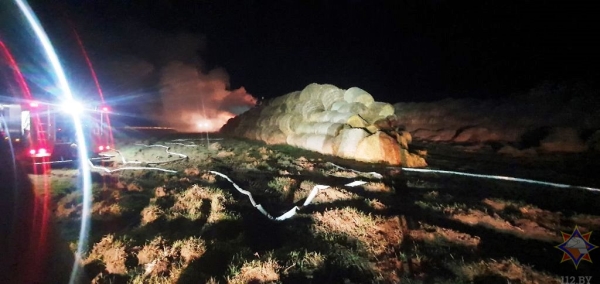 В Барановичском районе огнем уничтожено 60 тонн соломы